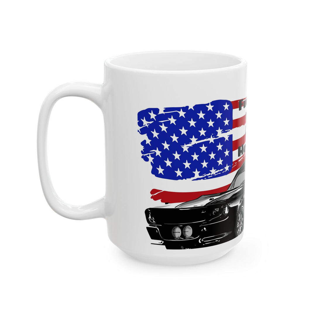 Fueled by Coffee and Horsepower Mug-American Muscle Car Coffee Cup | Supercharged Fear Offi