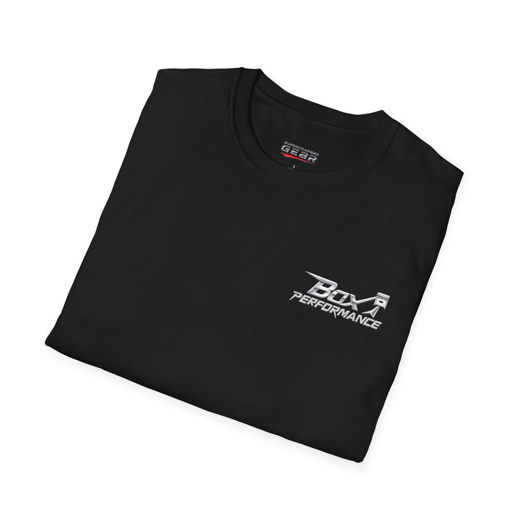Box Performance Shop Softstyle Tee Shirt Design with Blower Logo on Back