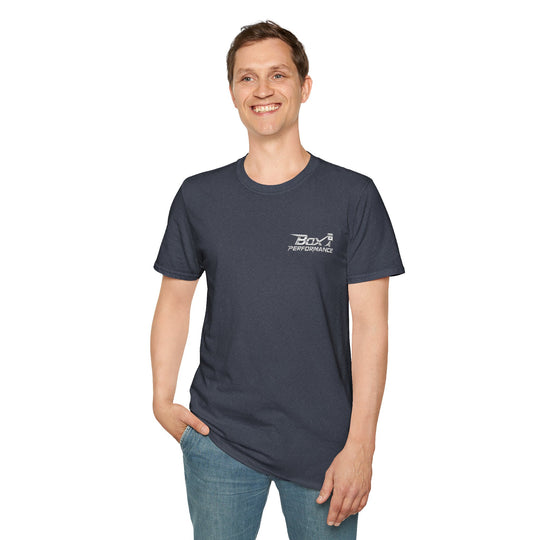 Box Performance Shop Softstyle Tee Shirt Design with Blower Logo on Back