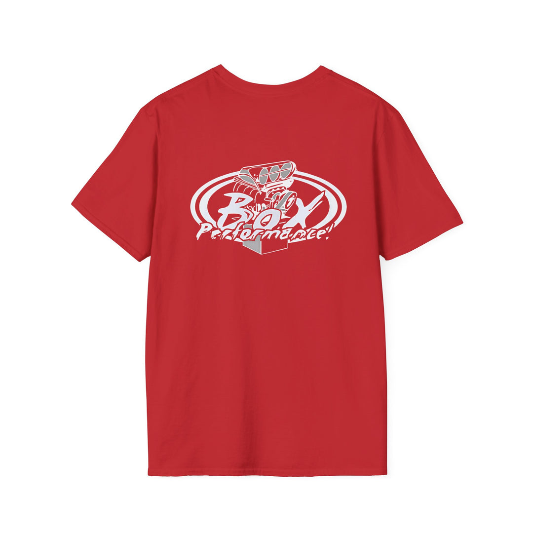 Box Performance Shop Softstyle Tee Shirt Design with Blower Logo on Back
