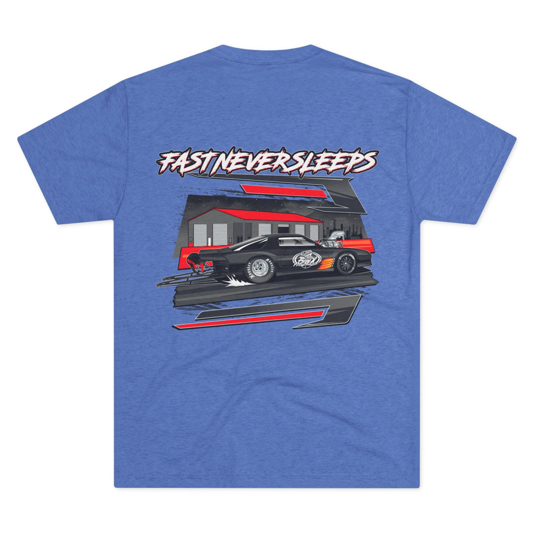 Fast Never Sleeps TRI BLEND Tee– for the Box Performance Collection from Supercharged Gear