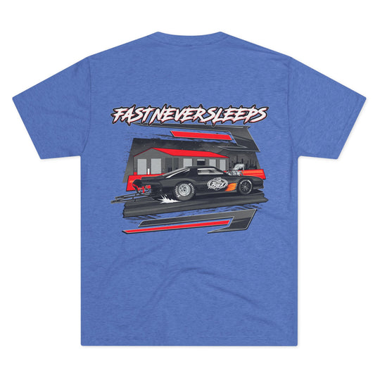 Fast Never Sleeps TRI BLEND Tee– for the Box Performance Collection from Supercharged Gear