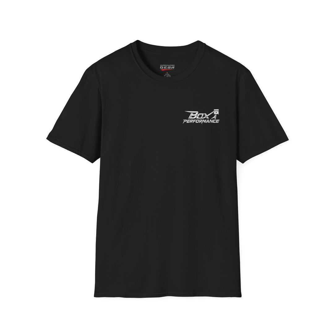 Box Performance Shop Softstyle Tee Shirt Design with Blower Logo on Back