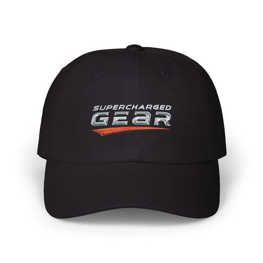 Supercharged Gear Logo Dad Cap — Racing-Inspired Embroidered Baseball Hat