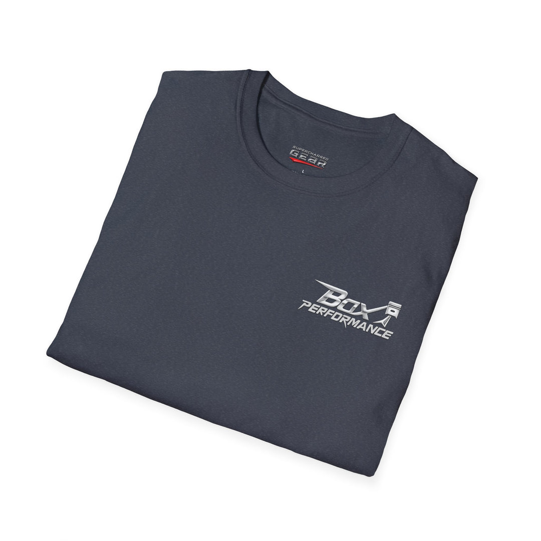 Box Performance Shop Softstyle Tee Shirt Design with Blower Logo on Back