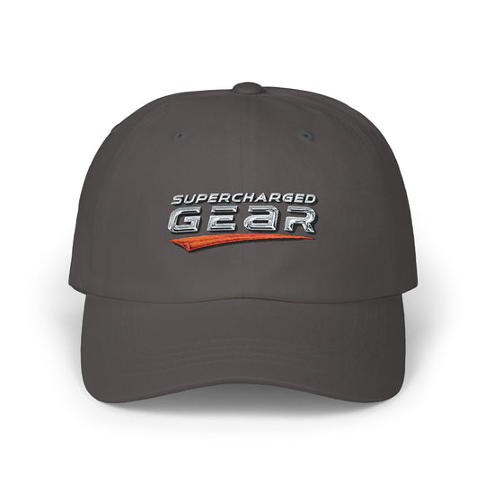 Supercharged Gear Logo Dad Cap — Racing-Inspired Embroidered Baseball Hat