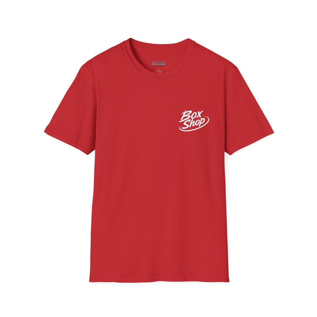 Box Performance Shop Softstyle Tee Shirt Design with Blower Logo on Back
