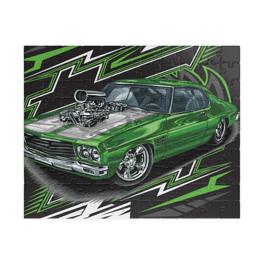 Green Muscle Car Jigsaw Puzzle – High-Performance Hot Rod Puzzle (110/252 hot rod pcs)