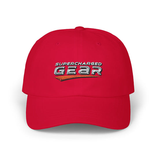 Supercharged Gear Logo Dad Cap — Racing-Inspired Embroidered Baseball Hat