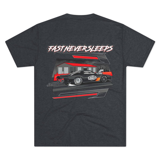 Fast Never Sleeps TRI BLEND Tee– for the Box Performance Collection from Supercharged Gear