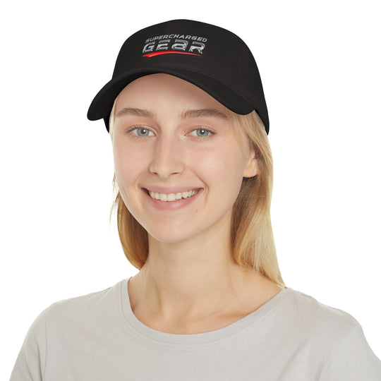 Supercharged Gear Logo Low Profile Baseball Cap — Racing-Inspired