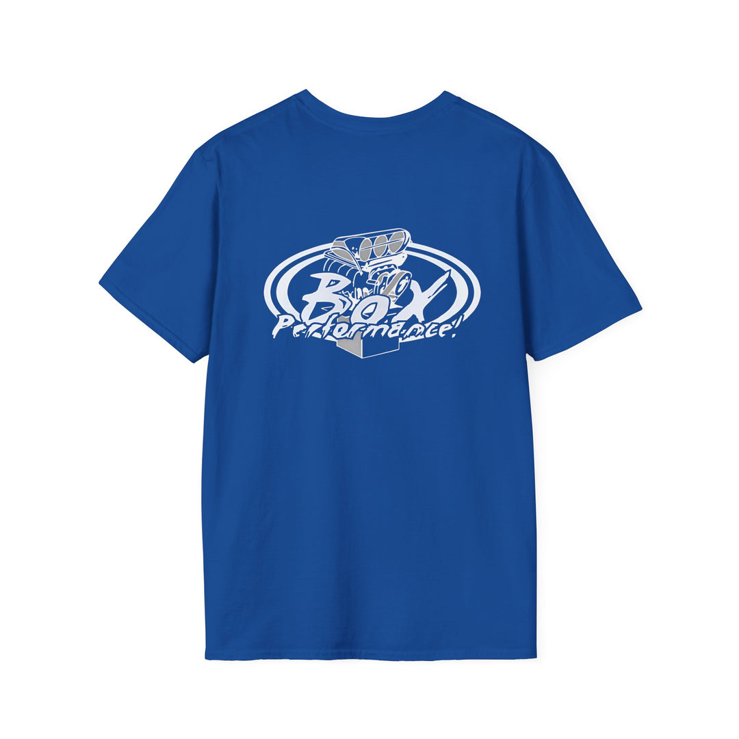 Box Performance Shop Softstyle Tee Shirt Design with Blower Logo on Back