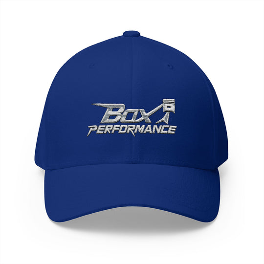 Box Performance Flexfit Embroidered Hat with Piston Logo — Closed‑Back Hat