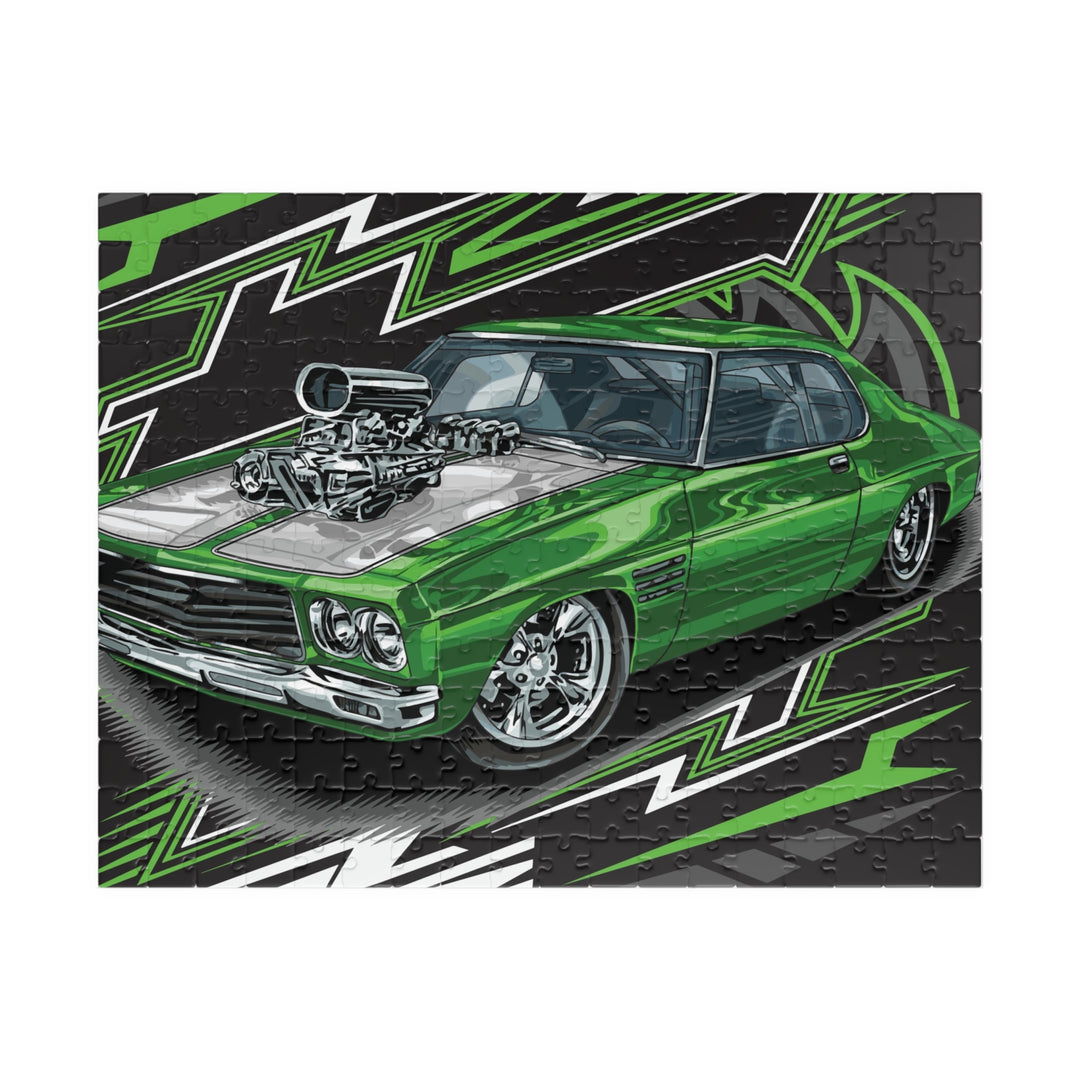 Green Muscle Car Jigsaw Puzzle – High-Performance Hot Rod Puzzle (110/252 hot rod pcs)