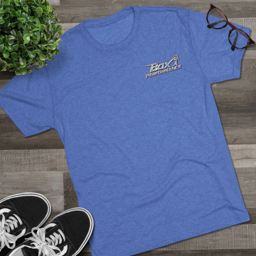 Box Performance Tri Blend Tee with Classic Blower Logo on Back