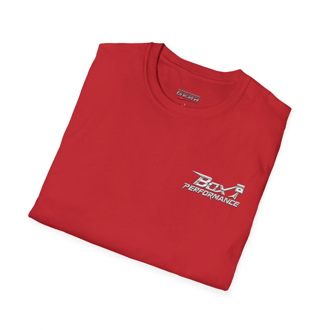 Box Performance Shop Softstyle Tee Shirt Design with Blower Logo on Back
