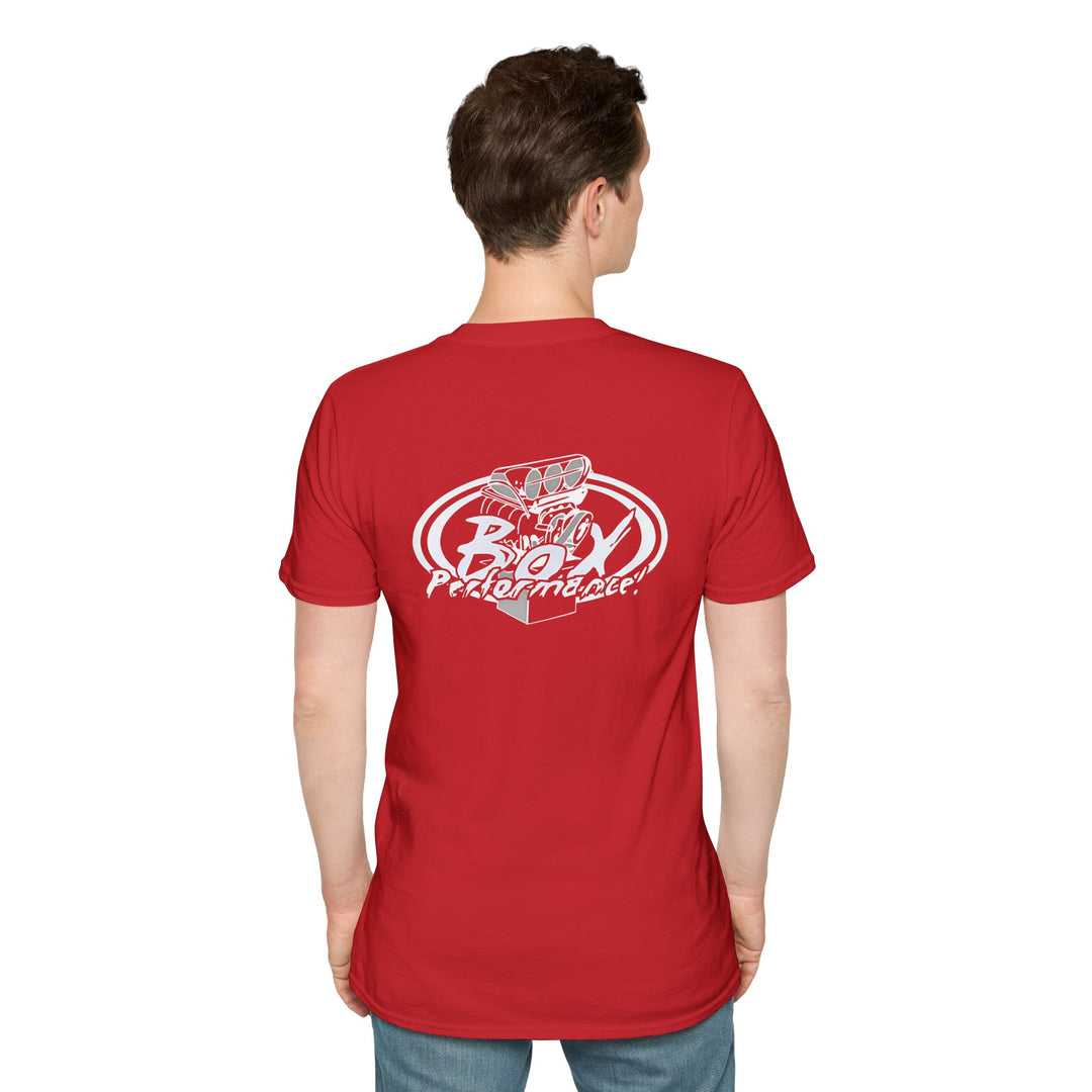 Box Performance Shop Softstyle Tee Shirt Design with Blower Logo on Back