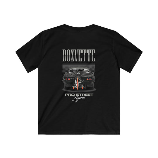 Youth Boxvette - Pro Street Corvette Kids Drag Racing T‑Shirt - Car Graphic Tee