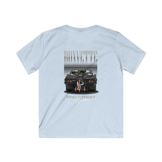 Youth Boxvette - Pro Street Corvette Kids Drag Racing T‑Shirt - Car Graphic Tee