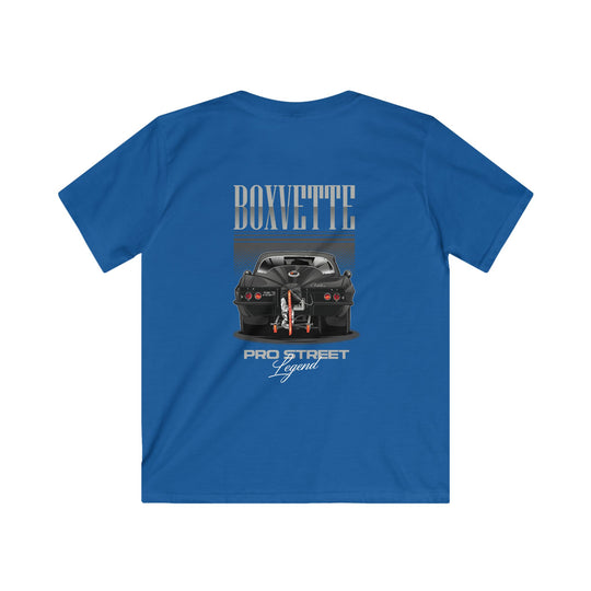 Youth Boxvette - Pro Street Corvette Kids Drag Racing T‑Shirt - Car Graphic Tee