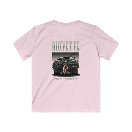 Youth Boxvette - Pro Street Corvette Kids Drag Racing T‑Shirt - Car Graphic Tee