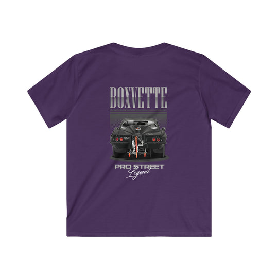 Youth Boxvette - Pro Street Corvette Kids Drag Racing T‑Shirt - Car Graphic Tee
