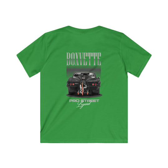 Youth Boxvette - Pro Street Corvette Kids Drag Racing T‑Shirt - Car Graphic Tee