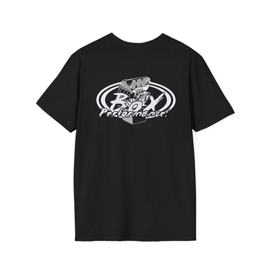 Box Performance Shop Softstyle Tee Shirt Design with Blower Logo on Back