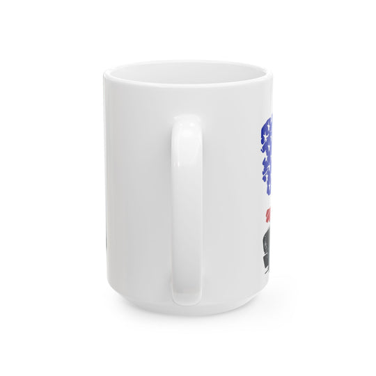 Fueled by Coffee and Horsepower Mug-American Muscle Car Coffee Cup | Supercharged Fear Offi