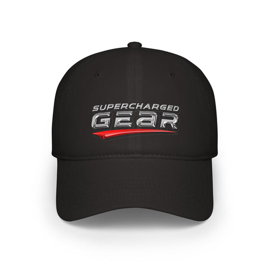 Supercharged Gear Logo Low Profile Baseball Cap — Racing-Inspired