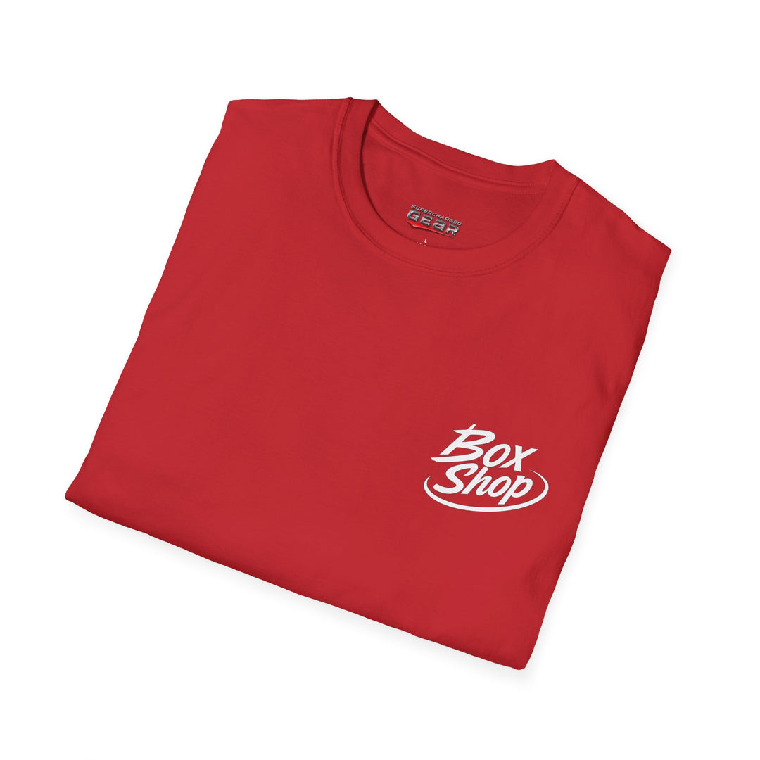 Box Performance Shop Softstyle Tee Shirt Design with Blower Logo on Back