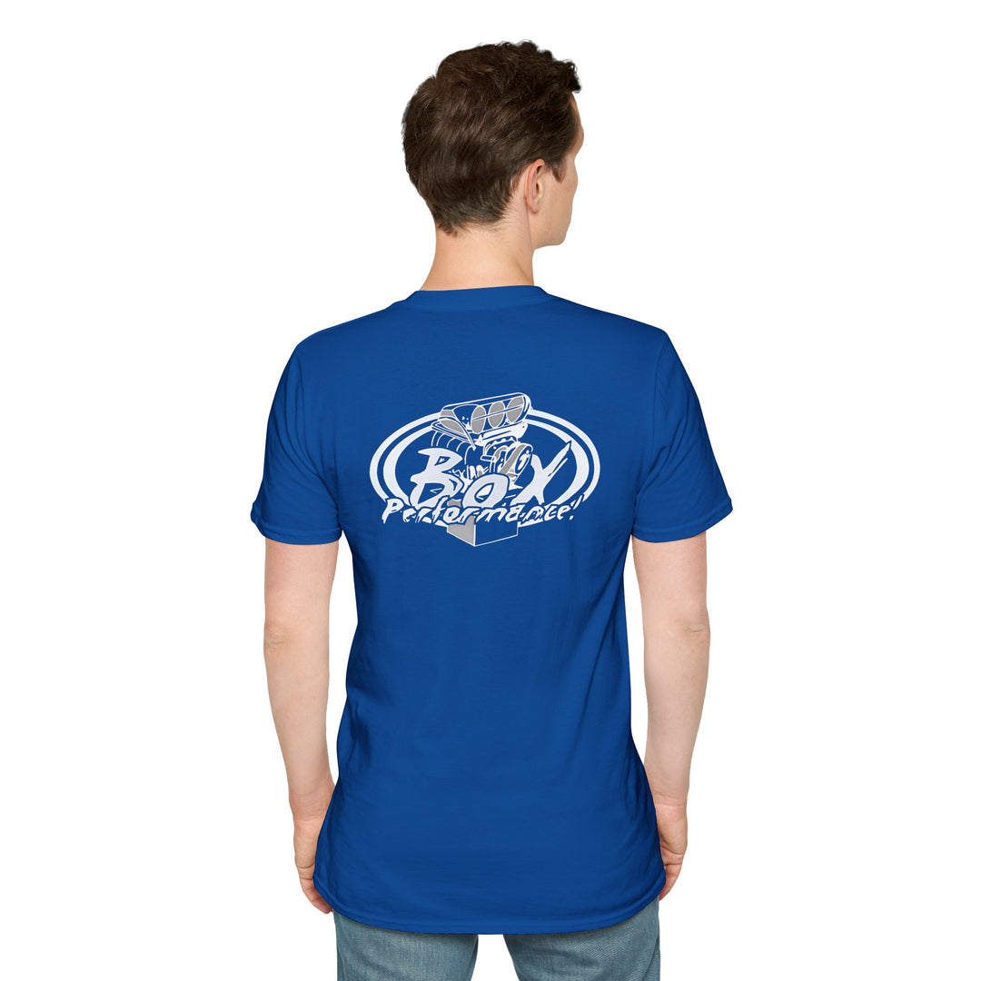 Box Performance Shop Softstyle Tee Shirt Design with Blower Logo on Back