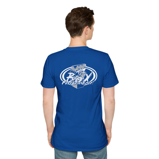 Box Performance Shop Softstyle Tee Shirt Design with Blower Logo on Back