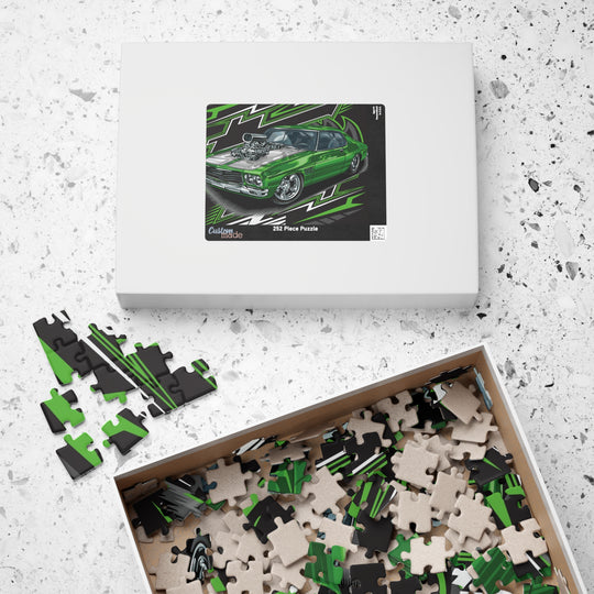 Green Muscle Car Jigsaw Puzzle – High-Performance Hot Rod Puzzle (110/252 hot rod pcs)
