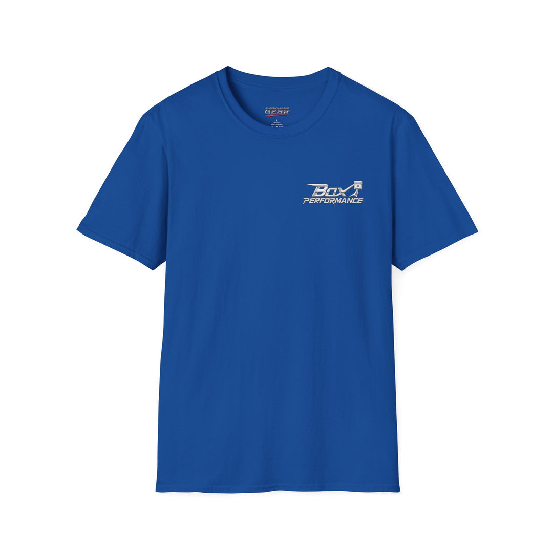 Box Performance Shop Softstyle Tee Shirt Design with Blower Logo on Back