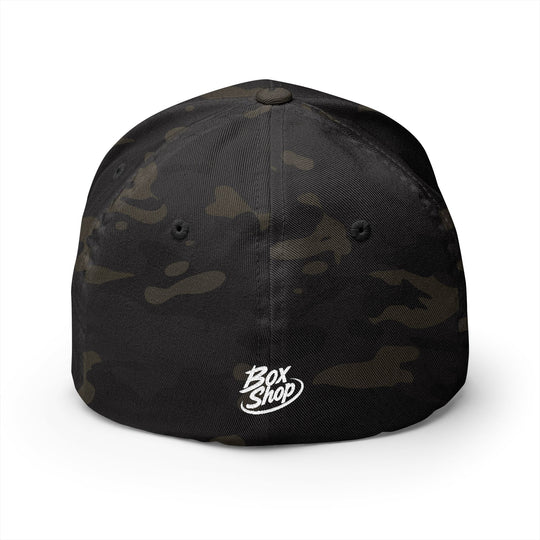 Box Performance Flexfit Embroidered Hat with Piston Logo — Closed‑Back Hat