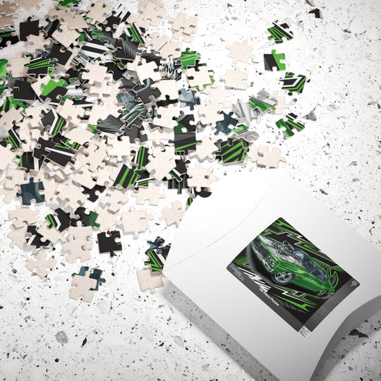 Green Muscle Car Jigsaw Puzzle – High-Performance Hot Rod Puzzle (110/252 hot rod pcs)