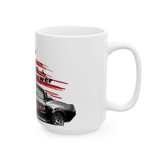 Fueled by Coffee and Horsepower Mug-American Muscle Car Coffee Cup | Supercharged Fear Offi