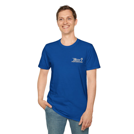 Box Performance Shop Softstyle Tee Shirt Design with Blower Logo on Back