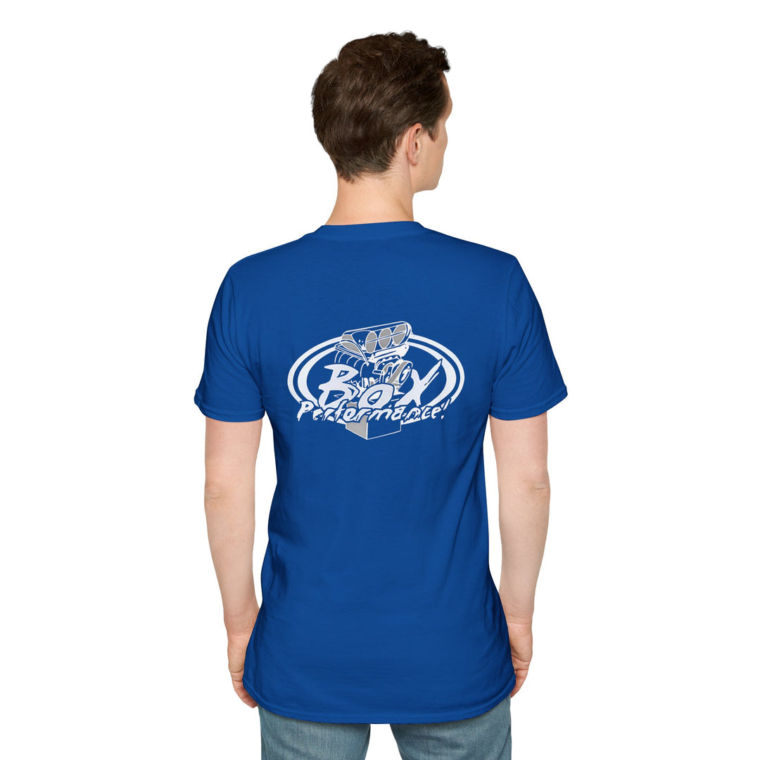 Box Performance Shop Softstyle Tee Shirt Design with Blower Logo on Back