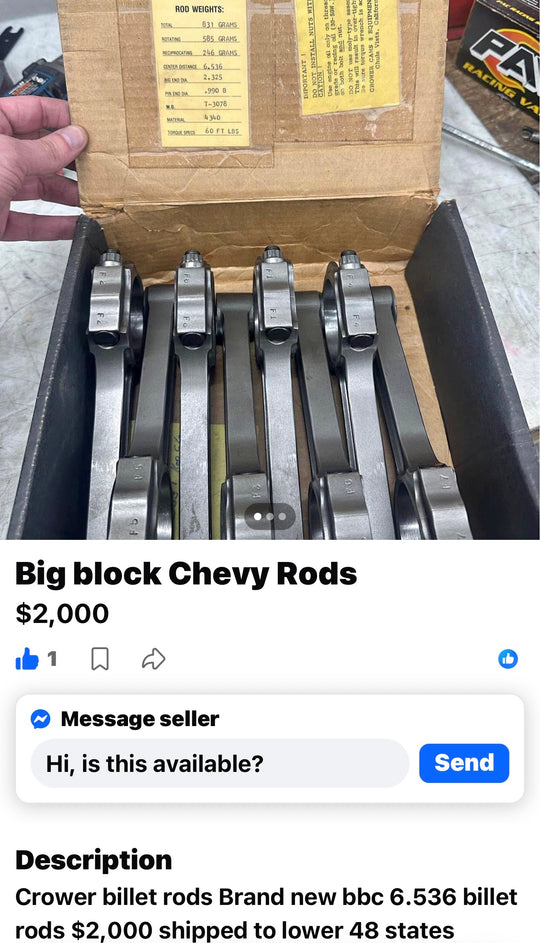 Open Box Crower I Beam BBC Billet Rods PRICE REDUCED